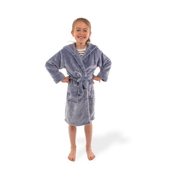 Modrý detský župan z mikroplyšu veľkosť 122-128 Delux – Tiseco Home Studio-image-2