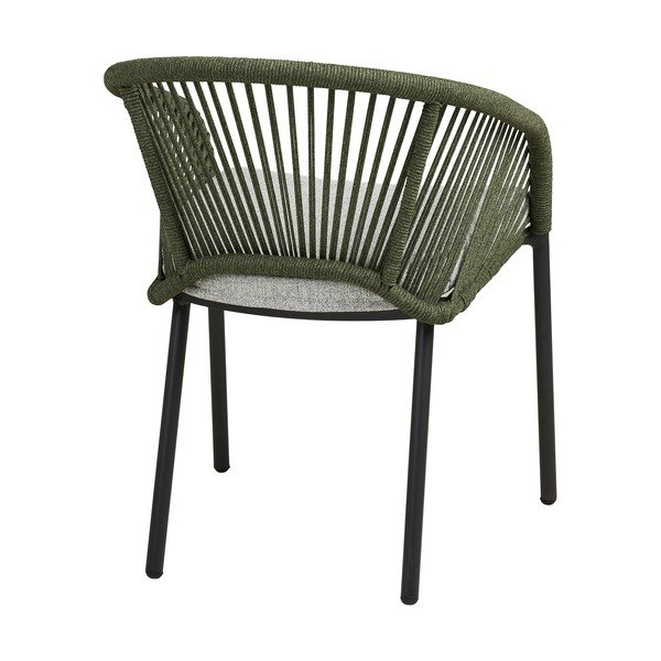 Zelená kovová/polstrovaná záhradná stolička Novella – House Nordic-image-4