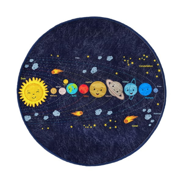 Tmavomodrý detský koberec ø 80 cm Comfort – Mila Home