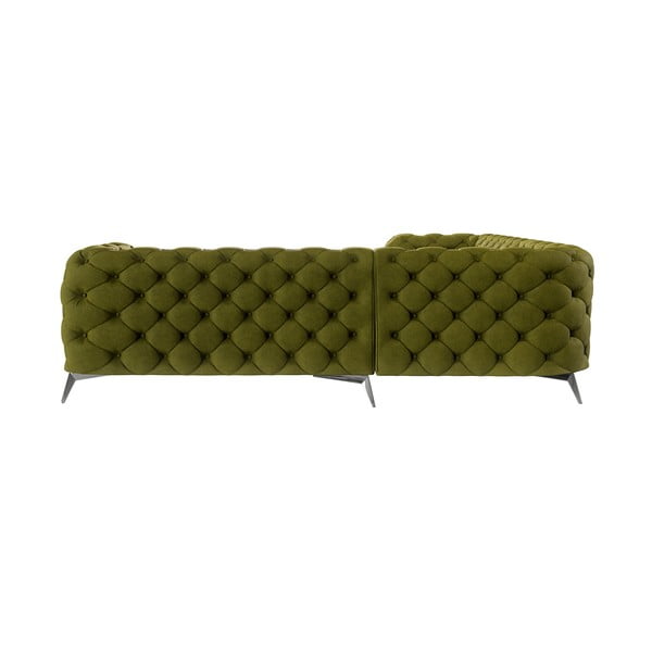 Zelená zamatová rohová pohovka Chelsea – Ropez-image-2