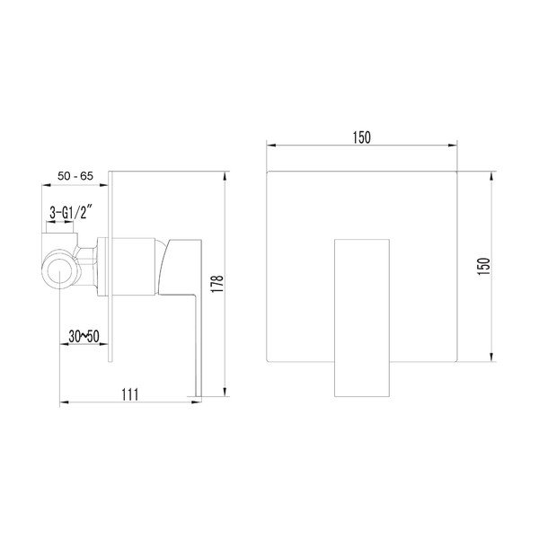 Podomietková sprchová batéria v lesklej striebornej farbe (1 výstup) Latus – Sapho-image-1