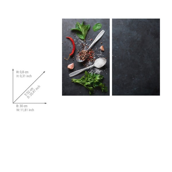 Kryty na sporák z tvrdeného skla v súprave 2 ks 52x30 cm Basil - Allstar-image-2