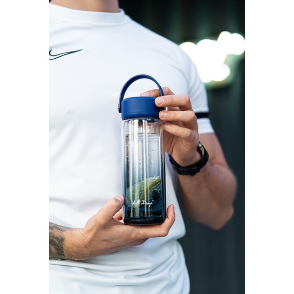 Modrá sklenená fľaša 350 ml Fuori – Vialli Design-image-1