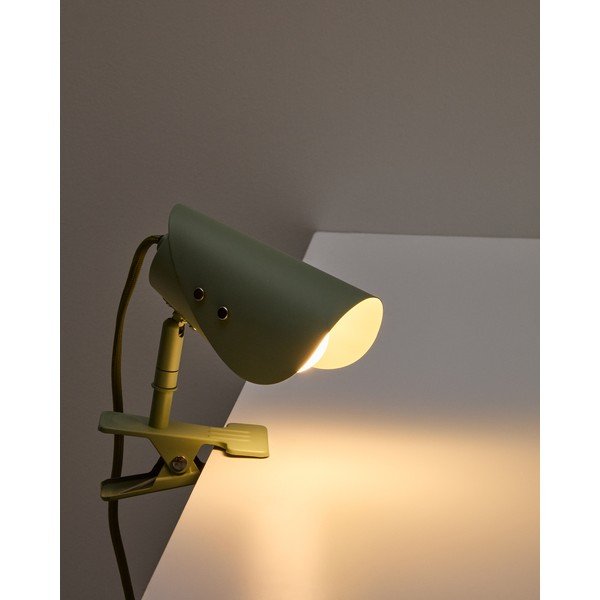 Zelená kovová stolová lampa s klipom (výška  16 cm) Jula – Kave Home-image-1