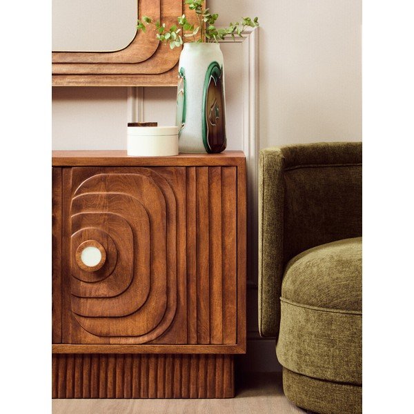 Komoda z mangového dreva v tmavo prírodnej farbe 40x75x116 cm Sangar – Premier Housewares-image-3