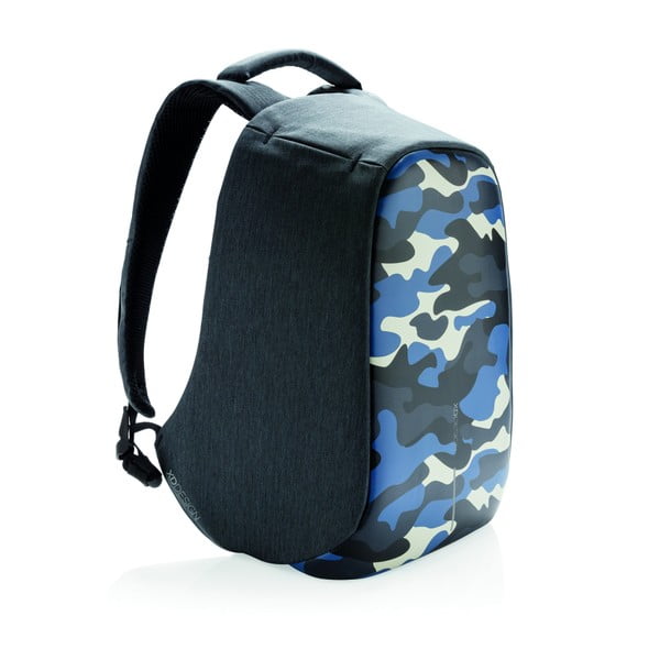 Unisex bezpečnostný batoh s modrými detailmi XD Design Camouflage