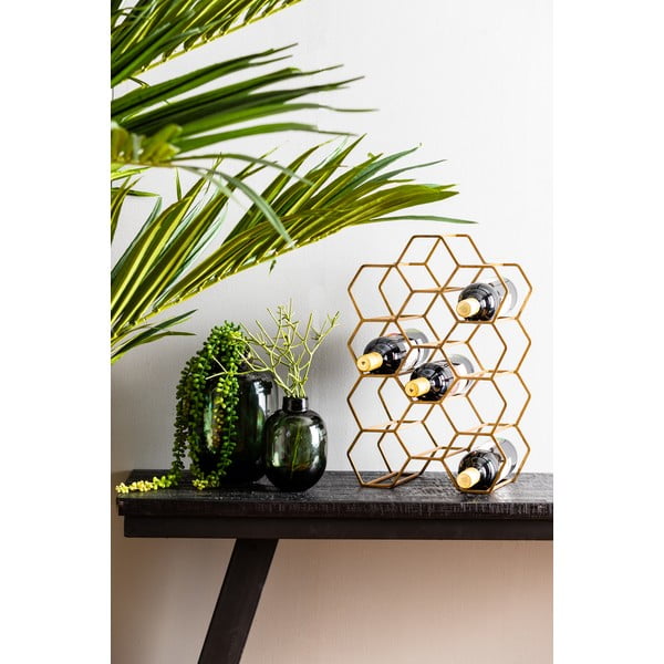 Kovový regál na víno v bronzovej farbe na 12 fliaš Salbris - Light & Living-image-1