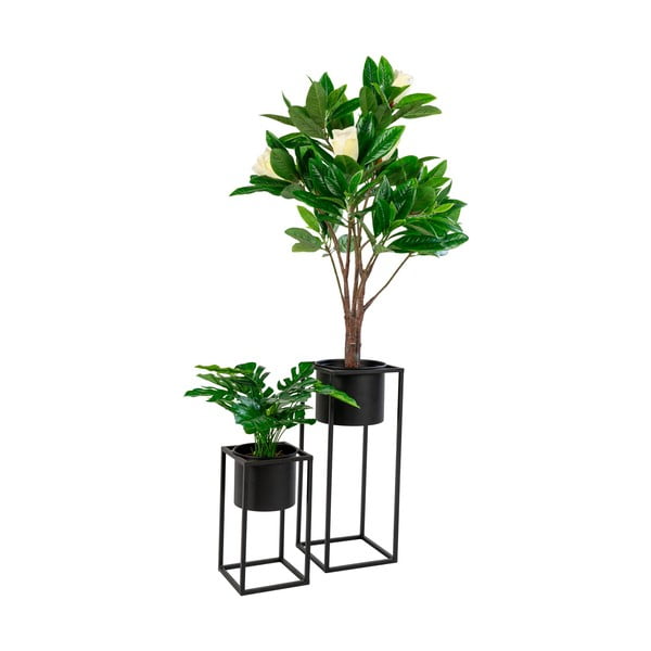 Súprava 2 čiernych kovových kvetináčov House Nordic Marla-image-4