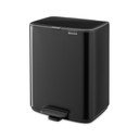 Matne čierny pedálový oceľový odpadkový kôš 12 l Bo – Brabantia