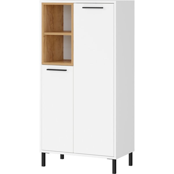 Biela vysoká kúpeľňová skrinka v dekore duba 59x118 cm Loria - Germania-image-1