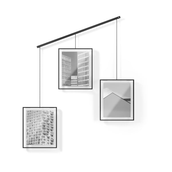 Čierne kovové rámčeky na stenu v súprave 3 ks 73x82 cm Exhibit – Umbra-image-4