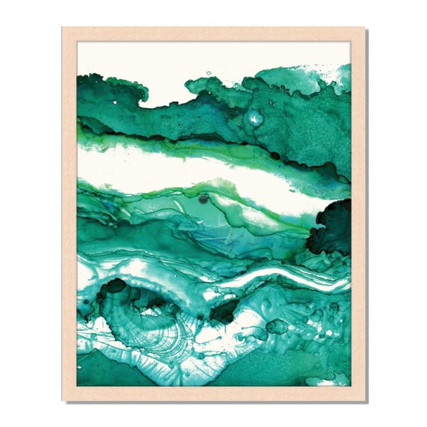 Obraz v ráme Liv Corday Asian Green Abstract, 40 x 50 cm
