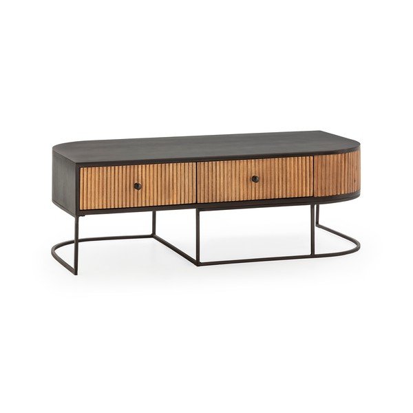Konferenčný stolík z mangového dreva v prírodnej farbe 60x120 cm Curve – MOME