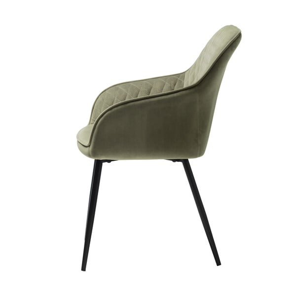 Khaki čalúnené jedálenské kreslo s podrúčkami Milton – Unique Furniture-image-3