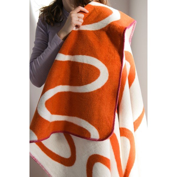 Oranžová deka 150x200 cm Swirl – noo.ma-image-2