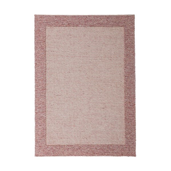 Svetloružový ručne tkaný koberec s prímesou vlny 160x230 cm Rue – Flair Rugs