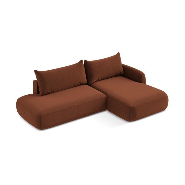 Terakotová rozkladacia rohová pohovka (pravý roh/s leňoškou) Hale – Makamii-image-2