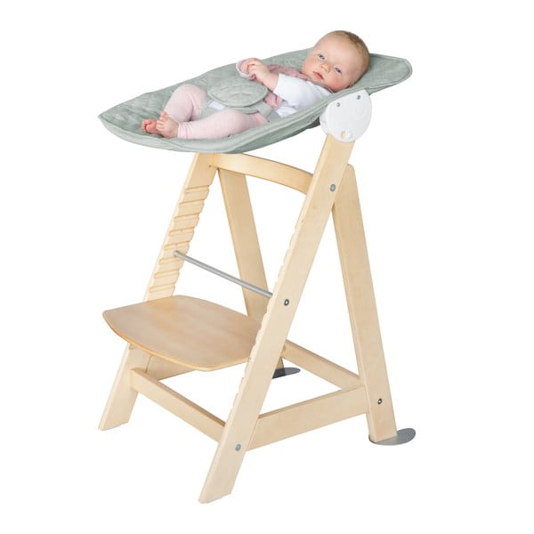 Jedálenská stolička vo svetlozeleno-prírodnej farbe Style Born Up 2in1 – Roba-image-2