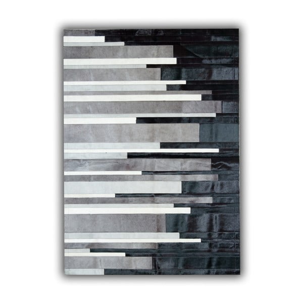 Kožený koberec Pipsa City Stripes, 180 × 120 cm