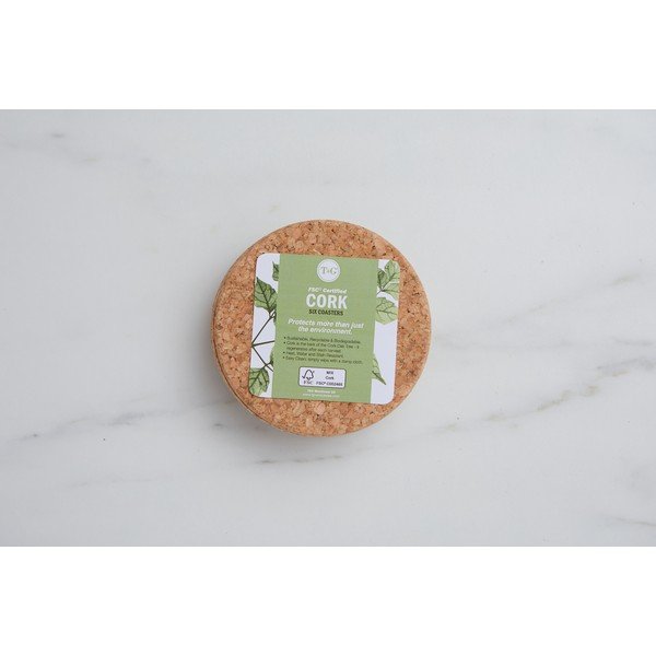 Súprava 6 korkových podložiek pod pohár T&G Woodware Marseille-image-1