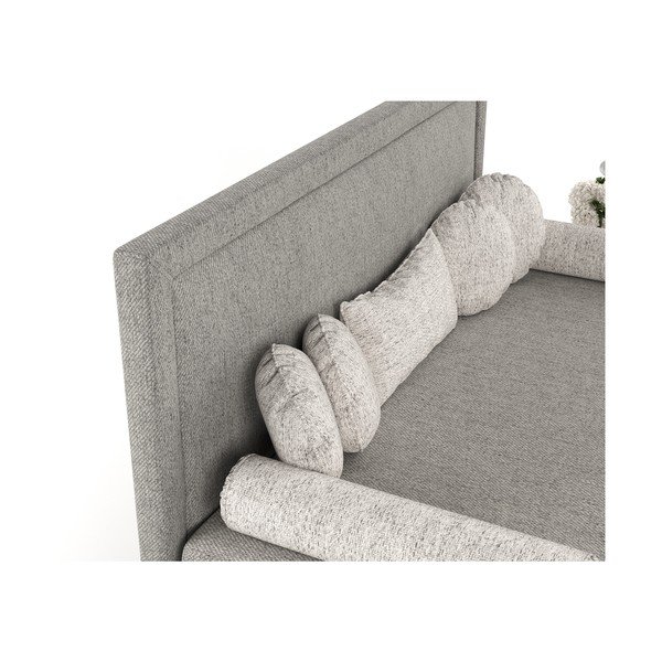 Sivá čalúnená jednolôžková posteľ 90x200 cm Scala – Maison de Rêve-image-1