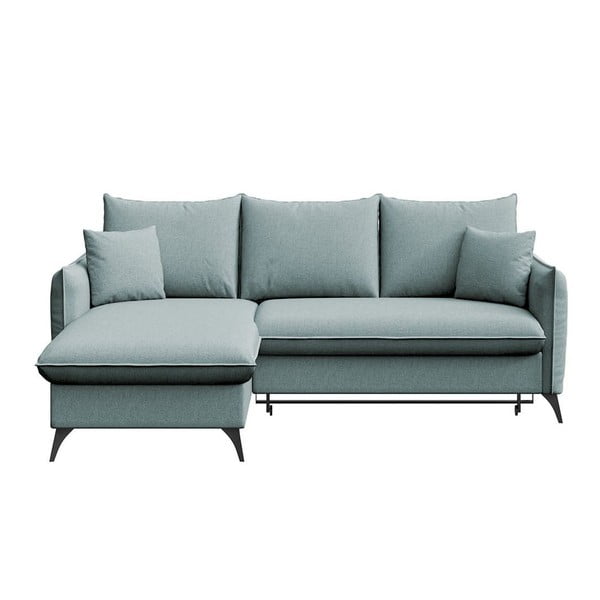 Svetlomodrá rozkladacia/s úložným priestorom rohová pohovka (ľavý roh/s leňoškou) Brim – Rodier