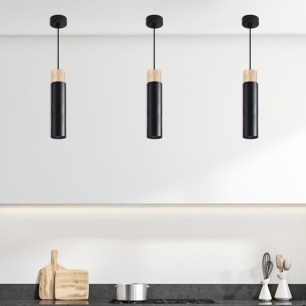 Čierne závesné svietidlo s kovovým tienidlom Claro – Candellux Lighting-image-1