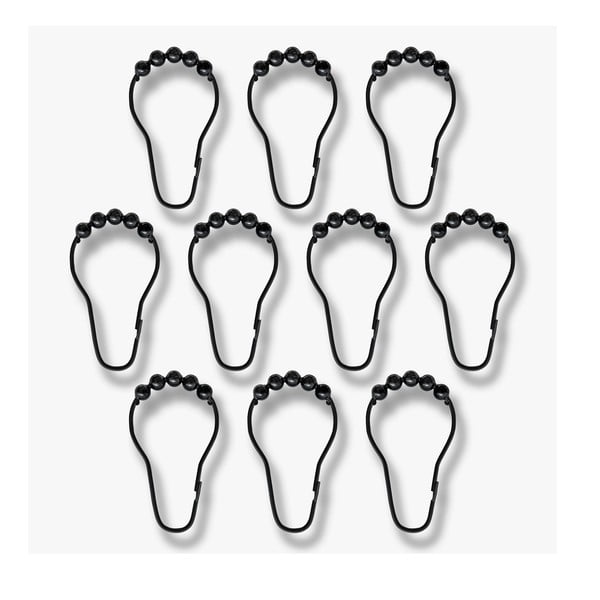 Čierne háčiky k sprchovému závesu v súprave 10 ks Aqua – Mette Ditmer Denmark-image-3
