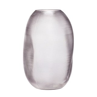 Sivá sklenená váza Hübsch Glam, výška 30 cm