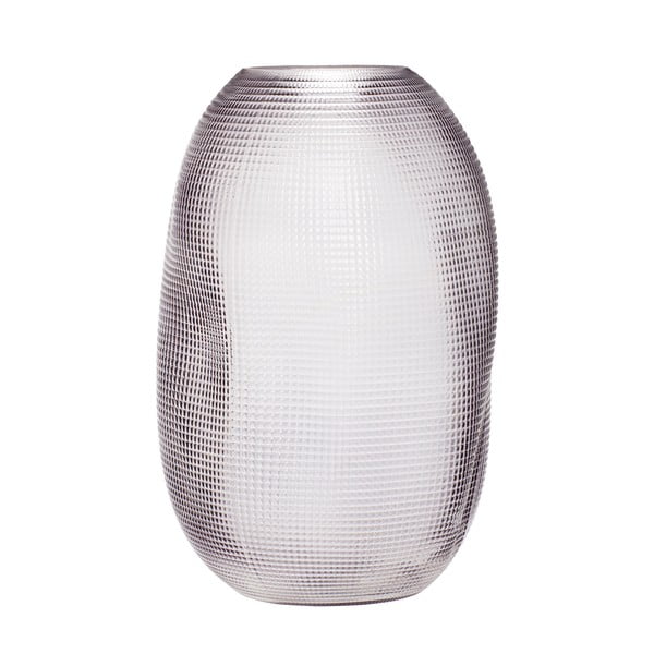 Sivá sklenená váza Hübsch Glam, výška 30 cm