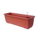 Hnedý samozavlažovací kvetináč, dĺžka 40 cm Siesta - Plastia