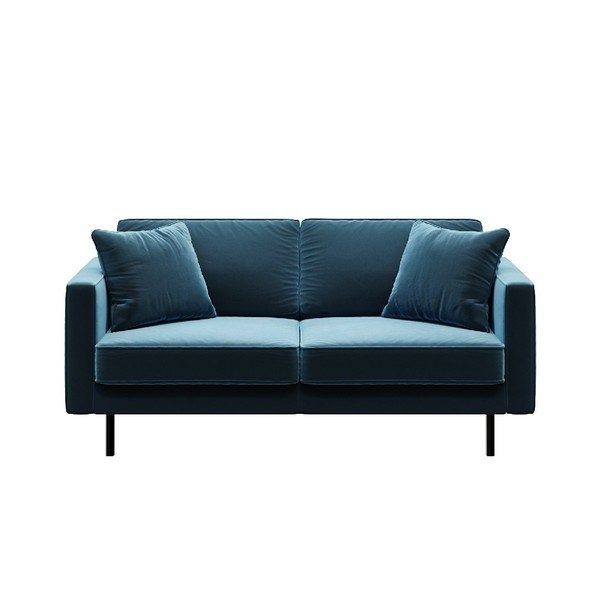 Modrá zamatová pohovka 167 cm Kobo – MESONICA