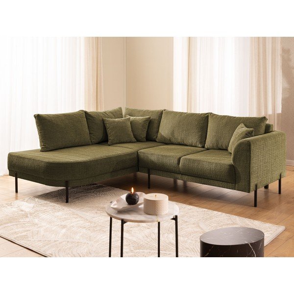 Zelená ženilková rohová pohovka (ľavý roh/do L) Mauris  – Ropez-image-4