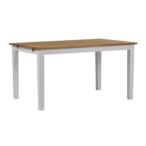 Biely jedálenský stôl z masívneho dubového dreva Folke Finnus, 140 × 90 cm