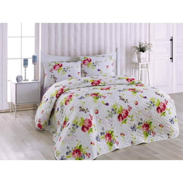 Prikrývka na posteľ a obliečka na vankúš Florance Lilac, 160x220 cm