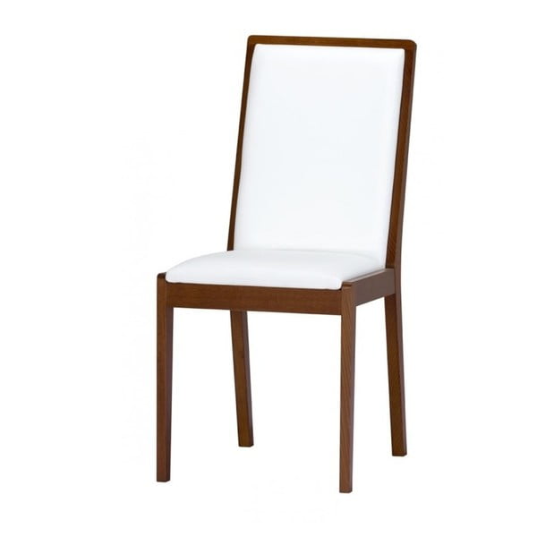 Biela jedálenská stolička s čalúnením z umelej kože Szynaka Meble Malta