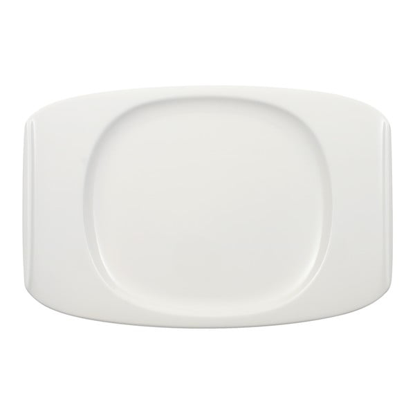 Biely hranatý tanier z porcelánu Villeroy & Boch Urban Nature, 32 x 21,5 cm