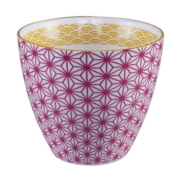 Ružovo-biely hrnček na čaj Tokyo Design Studio Star/Wave, 350 ml