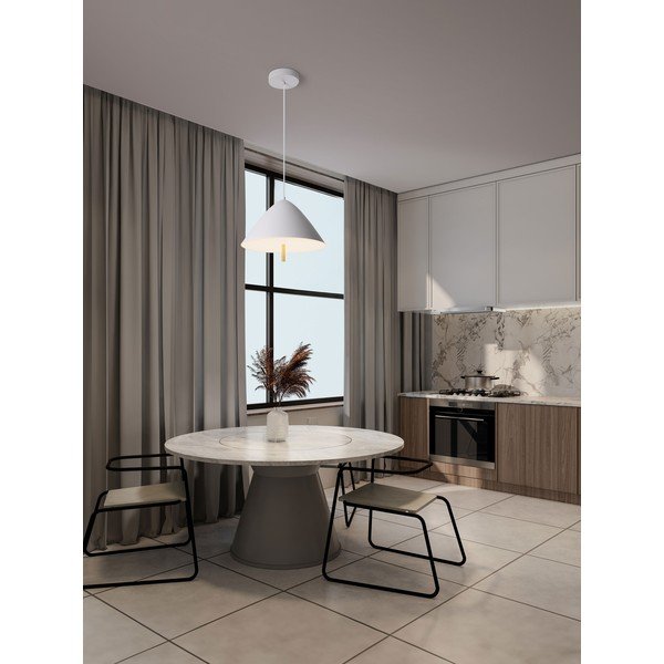 Biele kovové LED závesné svietidlo s kovovým tienidlom ø 40 cm Oros – Nova Luce-image-2