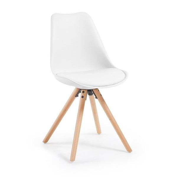 Biela stolička s bukovými nohami Bonami Essentials Lumos