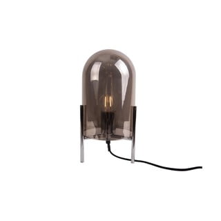 Sivá sklenená stolová lampa Leitmotiv Glass Bell