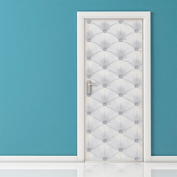 Adhezívna samolepka na dvere Ambiance White Padded Door, 83 x 204 cm