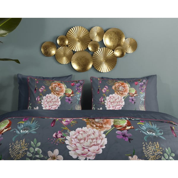 Antracitové obliečky na dvojlôžko/predĺžené z bavlneného saténu 240x220 cm Parma – Descanso-image-2