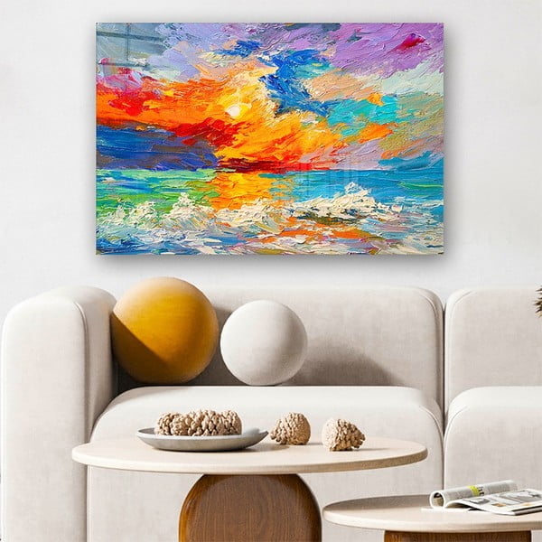 Sklenený obraz 100x70 cm Abstract Sunset - Wallity-image-1