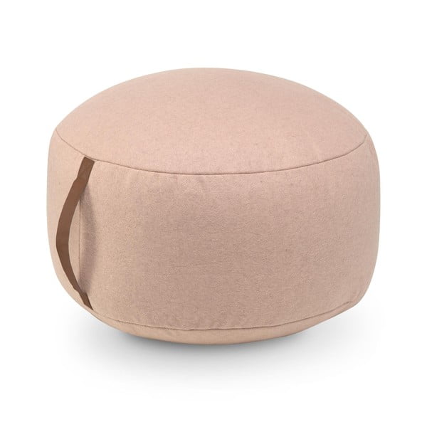 Svetloružový bavlnený sedací puf HF Living Round, ⌀ 50 cm