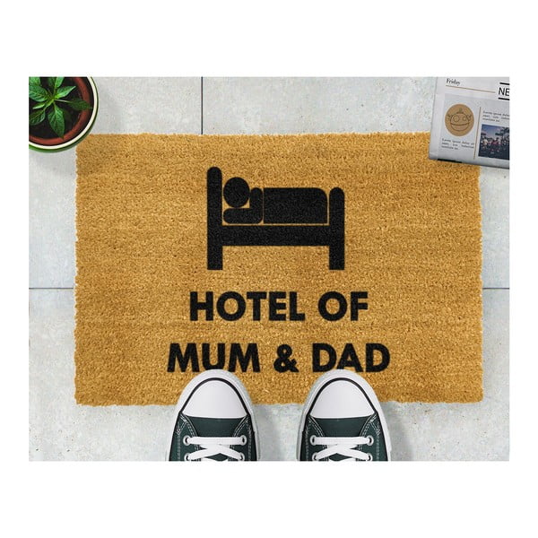 Rohožka z prírodného kokosového vlákna Artsy Doormats Hotel Mum And Dad, 40 × 60 cm
