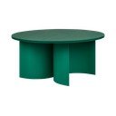 Zelený okrúhly konferenčný stolík s doskou v dekore jaseňového dreva ø 95 cm Gavo – noo.ma