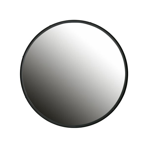 Nástenné zrkadlo s čiernym rámom WOOOD Lauren, Ø 80 cm