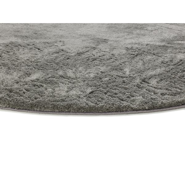Antracitovosivý okrúhly koberec ø 120 cm Roma Liso – Universal-image-2