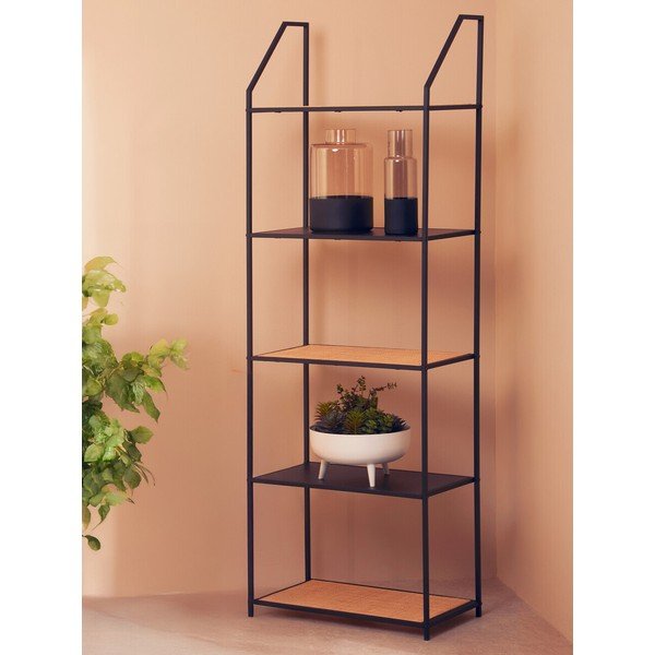 Čierny/v prírodnej farbe kovový regál 61x179x34 cm Depok – Premier Housewares-image-2